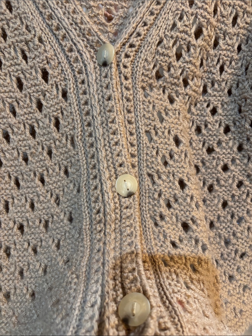 VINCE Crochet Wool Cashmere Blend Cardigan - Picture 3 of 9
